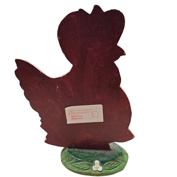 Vintage Dept 56 Hand Carved Hand Painted Wooden Hen Farmhouse Decor 9.25" - Picture 2 of 4